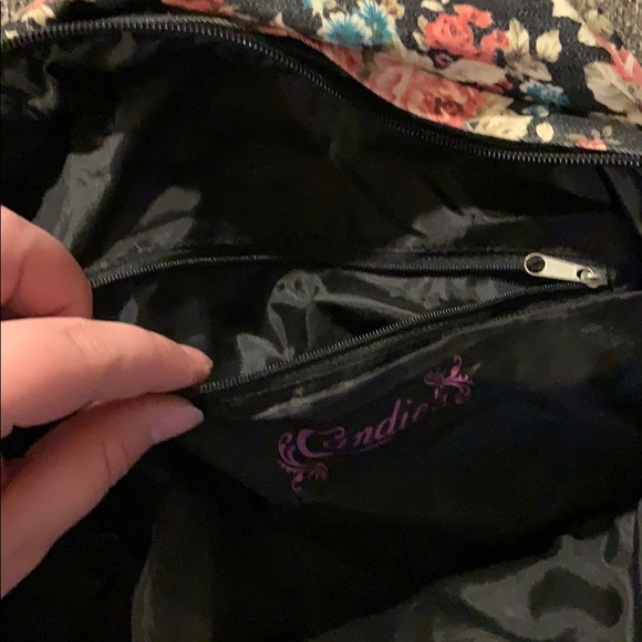 Floral backpack with sequins on pocket - Picture 5 of 6